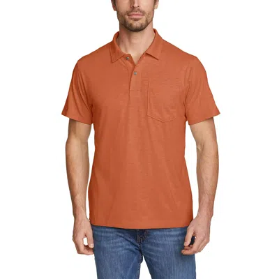 Eddie Bauer Men's Getaway Slub Polo Shirt In Orange