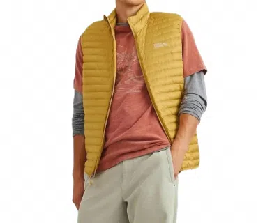 Eddie Bauer Microlight Down Zip Up Puffer Vest In Gold Yellow