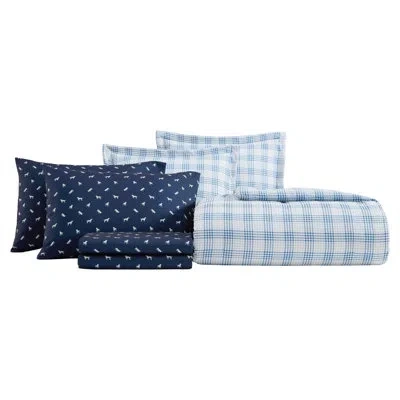 Eddie Bauer Mod Camo Reversible Comforter Bonus Set In Blue Plaid