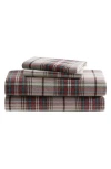 Eddie Bauer Montlake Plaid Cotton Flannel Sheet Set In Red