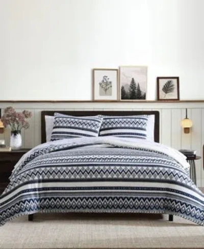 EDDIE BAUER MOUNTAIN EMBROIDERY PLAID COTTON COMFORTER SET