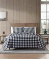 Eddie Bauer Mountain Plaid Cotton Reversible 2 Piece Duvet Cover Set, Twin In Black