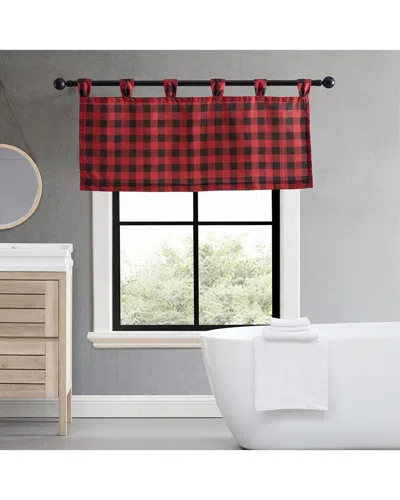 Eddie Bauer Mountain Plaid Window Valance In Red
