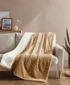 Eddie Bauer Mountain Valley Ribbed Plush Heated Throw, 70" X 50" In Brown