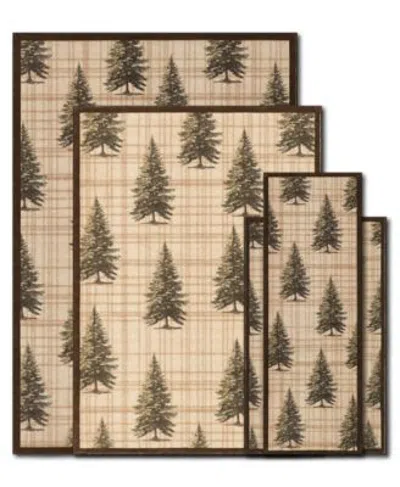 Eddie Bauer Non Skid Printed Washable Rug Collection In Pinevale Beige