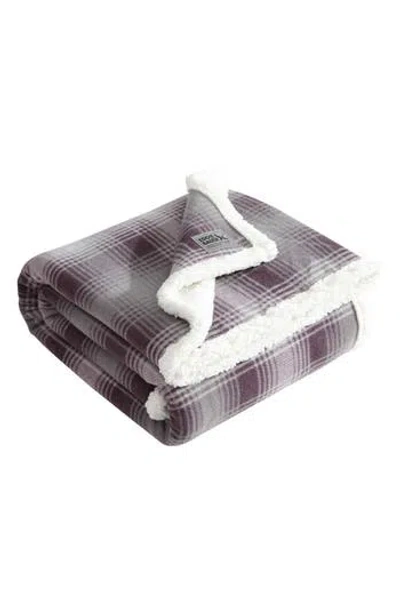 Eddie Bauer Nordic Plaid Throw Blanket In Dark Purple