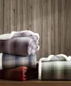 Eddie Bauer Nordic Plaid Ultra Soft Plush Fleece Reversible Oversized Throw, 70" X 50"