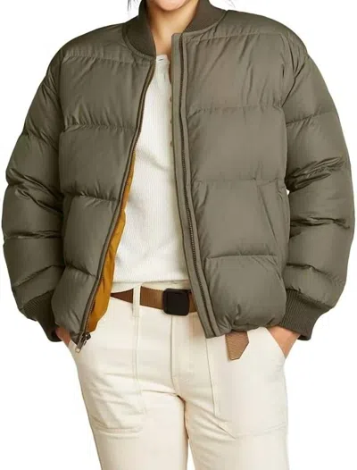 Eddie Bauer Original 650 Fp Down Bomber Jacket In Olive Green In Brown