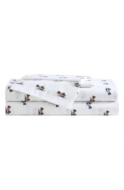 Eddie Bauer Out To The Beach 200 Thread Count Cotton Percale Sheet Set In White