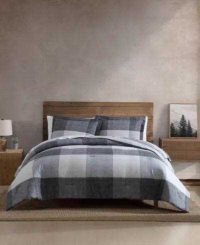 Eddie Bauer Oversized Plaid Reversible 7-pc. Comforter Set, Queen In Gray