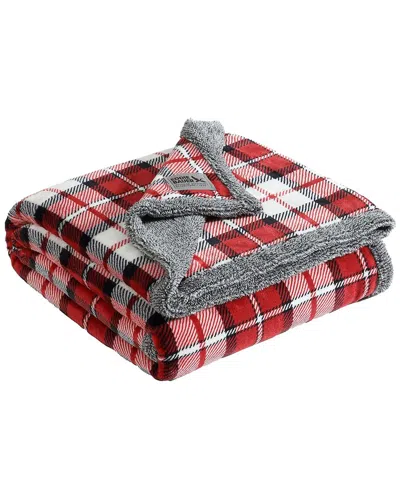 Eddie Bauer Parkwood Plaid Plush Reversible Throw Blanket In Multi