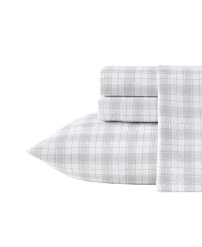 Eddie Bauer Penstemon Plaid Temperature Regulating Microfiber 4-pc. Sheet Set, Queen In Gray