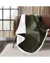 Eddie Bauer Pine Plaid Ultra Soft Plush Fleece Reversible Throw Blanket In Green