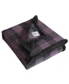 Eddie Bauer Cabin Plaid Cotton Flannel Reversible Throw Blanket In Dark Plum Grey,black