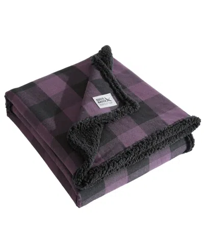 EDDIE BAUER PLAID COTTON YARN DYE FLANNEL REVERSIBLE THROW, 60" X 50"