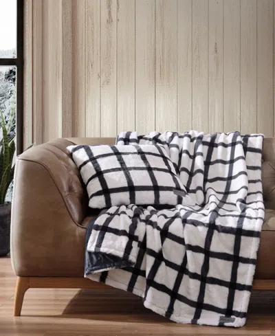 Eddie Bauer Plaid Faux Fur 2-pc. Throw, 50" X 60" & Decorative Pillow, 20" X 20" Set In Bunkhouse Plaid
