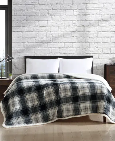 Eddie Bauer Plaid Ultra Soft Plush Fleece Blanket, Full/queen In Vail Plaid Carbon
