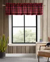 Eddie Bauer Pole Top Valance, 15"x 86" In Mountain Plaid Red