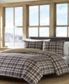 Eddie Bauer Port Gamble Cotton Reversible 3 Piece Duvet Cover Set, Full/queen In Dusted Indigo