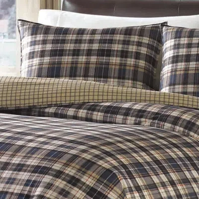 Eddie Bauer Port Gamble Indigo Cotton Comforter Set In Blue