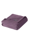 Eddie Bauer Solid Waffle Cotton Reversible Blanket, Twin In Purple