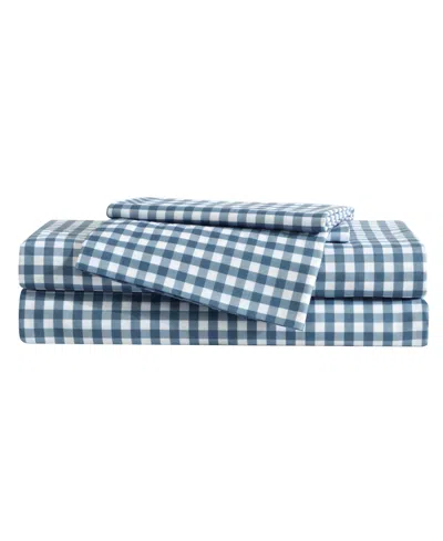 Eddie Bauer Preston Check Microfiber 4-pc. Sheet Set, Queen In Blue