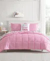 Eddie Bauer Preston Check Microfiber 4-pc. Comforter Set, Full/queen In White,light Pink