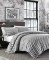 Eddie Bauer Preston Twin Dark Grey Flannel Duvet Cover Set Bedding In Dark Grey