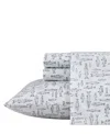 Eddie Bauer Printed 100% Cotton Percale 3-pc. Sheet Set, Twin In Gray