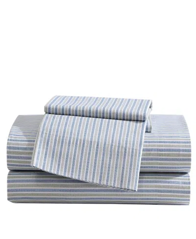 Eddie Bauer Printed 100% Cotton Percale 3-pc. Sheet Set, Twin In Ticking Stripe