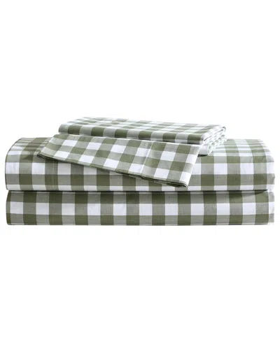 EDDIE BAUER PRINTED 100% COTTON PERCALE 4-PC. SHEET SET, KING