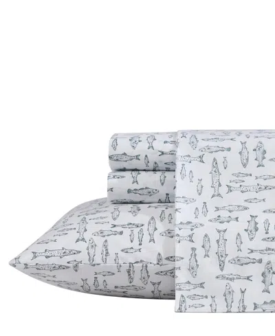 Eddie Bauer Printed 100% Cotton Percale 4-pc. Sheet Set, King In Albright Hill