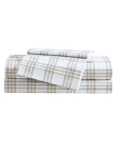 Eddie Bauer Printed 100% Cotton Percale 4-pc. Sheet Set, King In Gingham Plaid