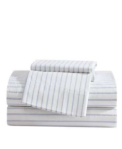 Eddie Bauer Printed 100% Cotton Percale 4-pc. Sheet Set, Queen In Essential Stripe