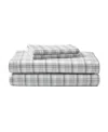 Eddie Bauer Printed Cotton Flannel 3-pc. Sheet Set, Twin In Beacon Hill Pastel Grey