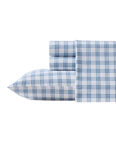 Eddie Bauer Printed Cotton Flannel 3-pc. Sheet Set, Twin In Blue