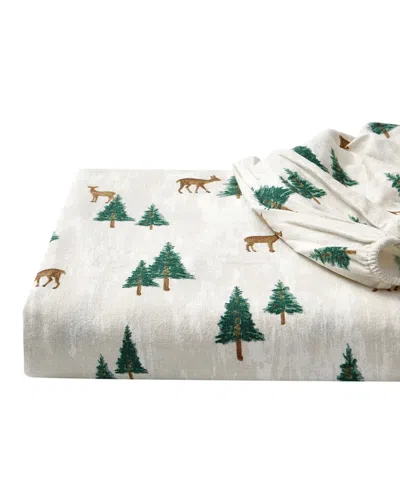 Eddie Bauer Printed Cotton Flannel 3-piece Sheet Set, Twin In Deer Hollow