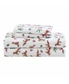 Eddie Bauer Printed Cotton Flannel 3-piece Sheet Set, Twin In Fox Trail Orange