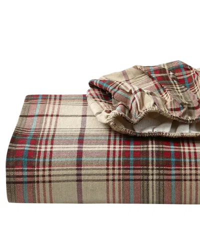 Eddie Bauer Printed Cotton Flannel 3-pc. Sheet Set, Twin In Montlake Medium Red