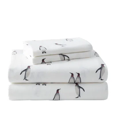Eddie Bauer Printed Cotton Flannel 3-piece Sheet Set, Twin In Penguins