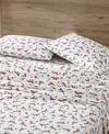 Eddie Bauer Printed Cotton Flannel 3 Piece Sheet Set, Twin Xl In Fox Trail Orange