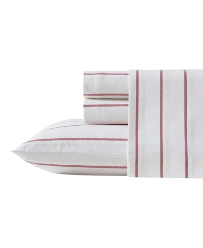 Eddie Bauer Printed Cotton Flannel 4-pc. Sheet Set, King In White