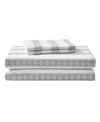Eddie Bauer Printed Cotton Flannel 4-pc. Sheet Set, Queen In Snowflake Fair Isle