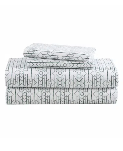 Eddie Bauer Printed Cotton Flannel 4-pc. Sheet Set, Queen In Wildwood Green