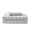 Eddie Bauer Printed Cotton Flannel 4-pc. Sheet Set, Full In Beacon Hill Pastel Grey