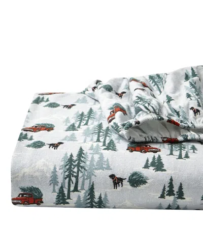 Eddie Bauer Printed Cotton Flannel 4-pc. Sheet Set, Full In Tree Farm