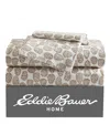 Eddie Bauer Printed Cotton Flannel 4-piece Sheet Set, King In Pine Cones