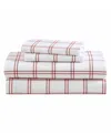 Eddie Bauer Printed Cotton Flannel 4-pc. Sheet Set, Queen In Westridge Plaid Burnt Orange