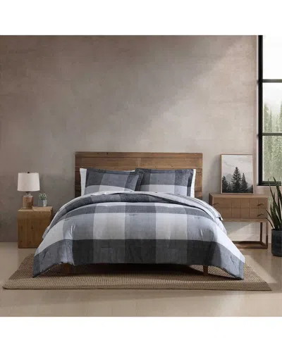 Eddie Bauer Printed Plaid Weave Comforter Set In Grey
