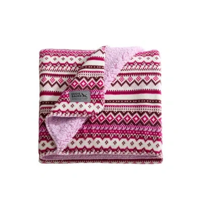 Eddie Bauer Printed Reversible Throw Blanket In Pink